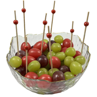 Brochettes décoratives en bambou écologiques à rayures colorées en forme de citrouille, boîte de 200 pièces
