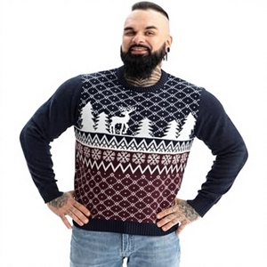 Pull en tricot de laine/polyester anti-rides et anti-rétrécissement de luxe 2025 pour homme, coupe ajustée, design confortable, tendance automne-hiver, OEM - Product Image 4
