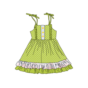Personnalisé petites filles Hawaii <span class=keywords><strong>robe</strong></span> sans manches Slip Pâques été coton décontracté balançoire Twirly plage <span class=keywords><strong>robe</strong></span> de soleil pour 0-8 ans - Product Image 4
