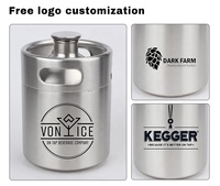 2L 3.6L 4L 5L 10L Acier Inoxydable 304 Homebrew Bière Boisson Mini Bière Baril Fût avec LOGO Gravé Gratuit Personnalisé