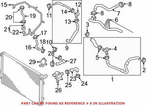 Pièces de moteur Tuyau d'eau Tuyau de liquide de refroidissement Tuyau d'eau Convient pour <span class=keywords><strong>Volkswagen</strong></span> Arteon Golf Jetta <span class=keywords><strong>Tiguan</strong></span> Audi A3 5Q0121070AB 5Q0 121 070BR - Product Image 5