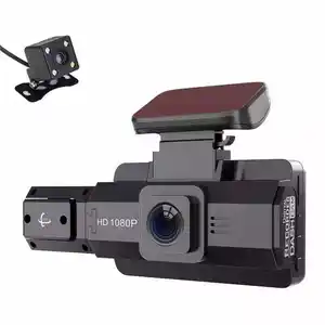 Dashcam 1080P ön iç kabin araç içi kamera 3 inç IPS Dashboard Cam 4 IR ledler sürüş kaydedici araba kamera