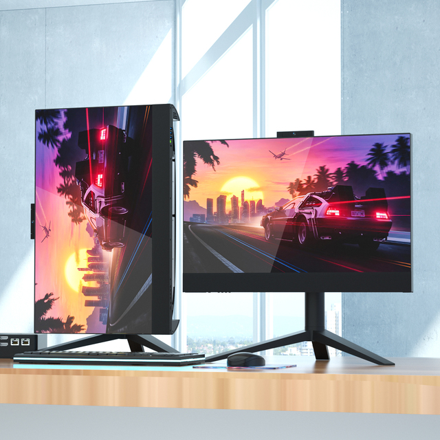 Smart AI AMD All in One 27inch Touchscreen Desktop PC with Quad Core Processor Factory Supply OEM ODM Service Pre Built Gaming