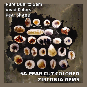 ควอตซ์ 5A ทรงลูกแพร์ สีขาวธรรมชาติ ขายส่งจากโรงงาน ขนาด 2x3 มม.-13x19 มม. สำหรับทำเครื่องประดับ - Product Image 2