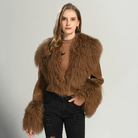 Vestes en fourrure de mouton naturel de luxe pour l'hiver Couleur personnalisée Vente en gros Manteau en fourrure d'agneau mongole pour femmes