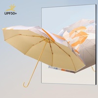 Parapluie pliant de voyage classique en aluminium doré avec imprimé floral, en pongé, avec poignée intérieure colorée pour femmes
