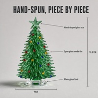 Arbre de Noël en verre exquis, décoration de Noël faite à la main, nuit de Noël rêveuse avec un arbre de Noël en verre, cadeau de Noël pour elle