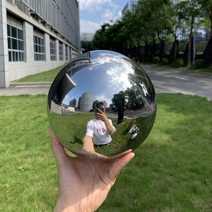 Boules en acier inoxydable polies miroir 15cm 20cm 25cm 30cm Ornements de <span class=keywords><strong>jardin</strong></span> réfléchissants Boules creuses en métal - Product Image 4