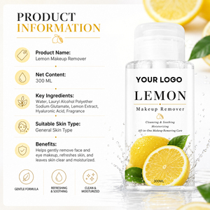 Struccante Delicato al Limone Vegano Tutto-in-Uno 300ml, Detergente Lenitivo Idratante, Rimuove il Trucco Residuo, Libera i Pori per Tutto il Viso - Product Image 5