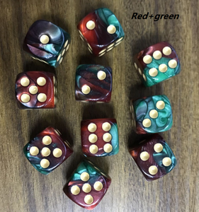 Produttore personalizzato 16mm acrilico perla dadi simbolo inciso 6 lati angolo tondo multicolore perla astrologia dadi per il gioco - Product Image 2