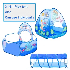 Tente de jeu pour enfants avec <span class=keywords><strong>piscine</strong></span> à balles <span class=keywords><strong>tunnel</strong></span> pour tout-petits jouets d'intérieur extérieurs 3 en 1 maison de jeu pop-up pour enfants - Product Image 3
