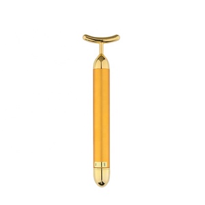 Barra di bellezza in oro 24k vibrante in metallo con Logo 2024 personalizzato elettrico per sollevamento della pelle del viso - Product Image 3