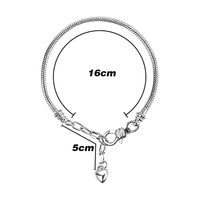 Gelang Tulang Ular Liontin Cinta Sederhana yang Dapat Disesuaikan, Gaya Eropa dan Amerika, untuk Pria dan Wanita