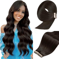 Extensiones de Cabello Humano con Cinta Adhesiva Doble, Naturales e Invisibles, Negras, Remy, Lisas y Sedosas, para Trenzas