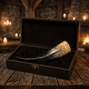 Vaso de chupito de cuerno de búfalo ecológico tallado a mano, diseño náutico único de animal, pulido, estilo vikingo, artesanía natural. - Product Image 3