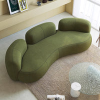 Canapé incurvé au design moderne et luxueux, en velours et acier inoxydable doré, pour hôtel, villa, salon