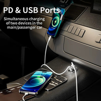 Mini adaptateur de chargeur de voiture PD magnétique Transparent 36W allume-cigare dans la voiture charge rapide double ports USB-C type-c