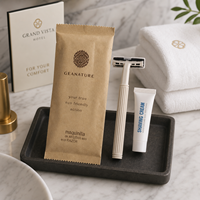 Bolsa de Papel Kraft Ligera y Portátil con Maquinilla de Afeitar Desechable para Viajes Fáciles y una Solución de Afeitado Práctica para Llevar