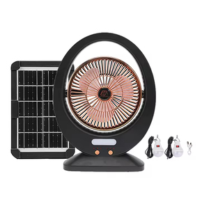 Ventilador Solar Portátil de Producción en Fábrica China, 3 Colores, con Panel Solar y 3 Bombillas - Product Image 4