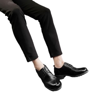 Zapatos Casuales de Cuero para Hombre, Directo de Fábrica, con Cordones, Punta Redonda, Color Puro, Transpirables, Cómodos, Primera Capa de Piel de Vaca - Product Image 5