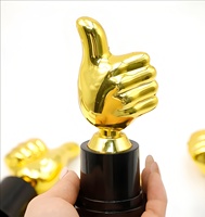 Trophées de récompense « Thumbs up » 5 pouces en plastique doré, petit trophée, récompenses de bureau, cadeaux, célébrations, jeux sportifs, fête, compétition, cadeau