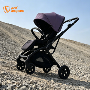Poussette Land Leopard 2-en-1, nouveau design, cadre en alliage d'aluminium, pliage automatique, rotation à 360 degrés, fonctions à une main - Product Image 1