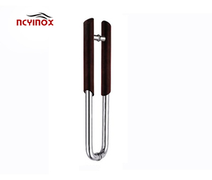 Manija de puerta de acero inoxidable para puerta de vidrio, tubo redondo con acabado de espejo satinado de alta calidad - Product Image 1