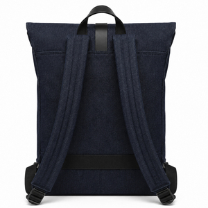 Men Canvas <b>Backpack</b> PU <b>Leather</b> Trim Travel <b>Backpack</b> Large Capacity Business Casual <b>Laptop</b> <b>Backpack</b> with Adjustable Shoulder Stra - Product Image 3