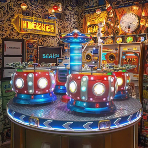 Thiết bị giải trí ngoài trời Kiddie đi xe không gian tàu Carousel công viên giải trí cưỡi - Product Image 4