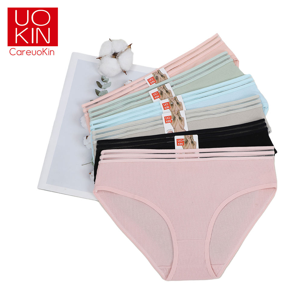 UOKIN Cotton Panties for Ladies Wholesale Adults Underwear Many Colour Black White Assort in Bulk Sale Package