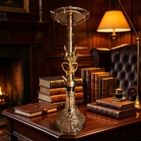 Set de Mini Hookah de Acero Inoxidable Estilo Árabe con Acabado Esmerilado, Conexión USB, 1 Manguera, Caja de Regalo para Uso en Bares, Discotecas y Salones