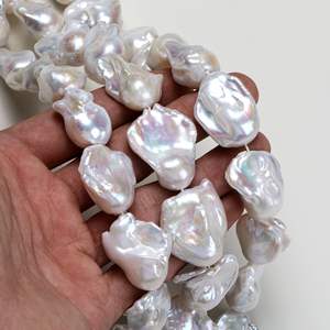 Perles de culture d'eau douce baroques de grande taille en gros, pour la fabrication de bijoux faits main avec un design en queue de poisson, accessoires de produits semi-finis - Product Image 3