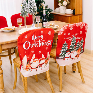 <span class=keywords><strong>Funda</strong></span> Decorativa para <span class=keywords><strong>Silla</strong></span> de Banquete con Estampado Navideño de Papá Noel, Decoración Navideña Roja con Ambiente Inglés - Product Image 3