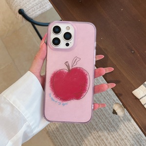 Custodia per iPhone 17 Pro Max 16 15 14 Pro a doppio strato stampata IMD con motivo graffiti e pittura a olio, design mela rossa - Product Image 5