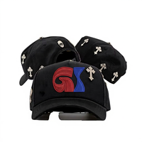 Casquette de baseball unisexe ajustable à motif lettres Dobby Puff sportive hip-hop, très tendance, pour personnalisation transfrontalière