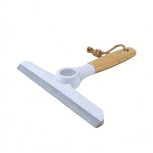 Serpillère de douche et de sol en TPR et bambou, mini raclette à eau en plastique - Product Image 3