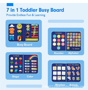 Livre d'activités AiJH <span class=keywords><strong>Busy</strong></span> <span class=keywords><strong>Board</strong></span> pour tout-petits, enfants, apprentissage, éducation, sac Montessori, jouets sensoriels, jouets pliables en feutre <span class=keywords><strong>Busy</strong></span> <span class=keywords><strong>Board</strong></span> - Product Image 3