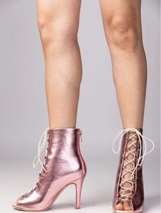 Golden Open Toe 9,5 cm Ballroom Latin Salsa Dance Shoes Tango Jazz Chacha Bachatas Dance Boots - Product Image 6