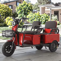 Nouveau modèle 2026, Vélo tricycle électrique biplace 800W pour passagers, à carrosserie ouverte, pour personnes âgées, type taxi, Meilleures ventes, Direct usine