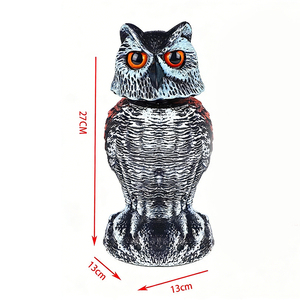360 °   Ahuyentador de Aves con Cabeza Giratoria en Forma de Búho - Repelente Realista para Jardín, Granja, Patio - Espantapájaros de Espuma EVA para Control de Plagas - Product Image 6
