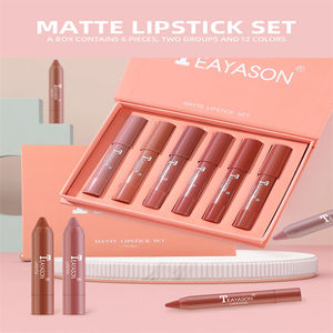 TEAYASON High Saturation Anti-Halo Lip Gloss Gift Set 6 colores de moda Easy Coloring Mineral Stick Velvet Matte 5g - Product Image 3