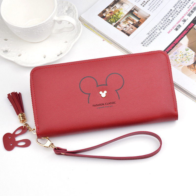 Hot selling Wallet Long Zipper Large Capacity Mobile Bag Lovely Colored  cartoon wallet
