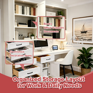 Mueble de Estudio RTA Personalizado |   Gabinete de Oficina de Madera Directo de Fábrica/Almacén |   Gabinetes de Almacenamiento para Oficina en Casa para Residencias en EE. UU. - Product Image 2