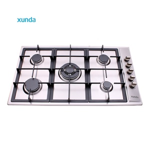 Table de cuisson à gaz Xunda Advanced Technology à 5 brûleurs en acier inoxydable, plaque de cuisson domestique en aluminium, pièces de rechange gratuites, <span class=keywords><strong>prix</strong></span> bas, table de cuisson à gaz fiable - Product Image 2