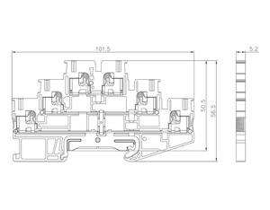 SMICO PTT2.5-2-<span class=keywords><strong>PL</strong></span> 6Pプッシュインターミナルブロッククイックグラウンド電気コネクタ銅接点付きPCハウジング男性/女性用 - Product Image 2