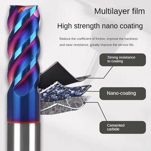 Cao cứng lớn hàng cắt khe dọc phay cắt 65 độ thép vonfram Bốn lưỡi phẳng hợp kim cứng OEM tùy chỉnh - Product Image 4