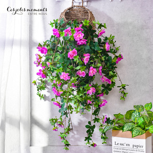 Bouquet de roses artificielles Xin Rongxin, fleurs en soie, panier suspendu, style pastoral, décoration murale - Product Image 1