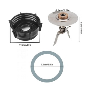 Repuestos para <span class=keywords><strong>Licuadora</strong></span> <span class=keywords><strong>Oster</strong></span> de Alta Calidad, 4 Cuchillas con Tapa de Base para Vaso y Tres Sellos de Goma, Material de Acero Inoxidable 304 - Product Image 3