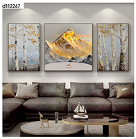 Tableau décoratif mural effet texture peinture à l'huile, paysage 3D stéréoscopique imprimé UV sur cuir