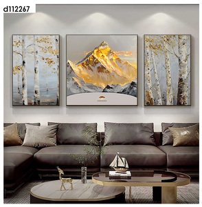 Cuadro decorativo de pared <span class=keywords><strong>con</strong></span> textura de pintura al óleo de paisaje, <span class=keywords><strong>con</strong></span> textura de cuero impresa en UV estereoscópica en 3D. - Product Image 4